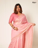 Indian Fendi silk Saree (Pink) - Image 3