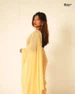 Indian weightless jorjet silk Saree (Beige) - Image 2