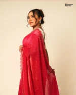 Indian Fendi silk Saree (Turquoise) - Image 2