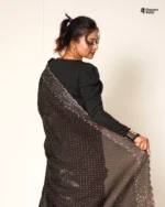 Indian Fendi silk Saree (Black) - Image 2