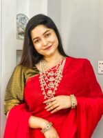 Red Fedni Silk Saree - Image 2