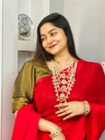 Red Fedni Silk Saree - Image 5