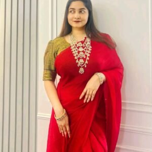 রেড ইন্ডিয়ান ফেন্ডি সিল্ক শাড়ি