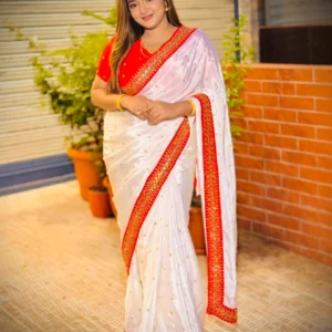 রয়্যাল ভেলভেট সিক্যুয়েন্স চিনন শাড়ি